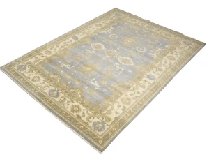 Gray Floral Traditional 10X14 Oushak Oriental Rug