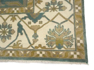 Greenish Gray Floral Traditional 10X14 Oushak Oriental Rug