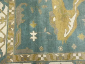 Greenish Gray Floral Traditional 10X14 Oushak Oriental Rug