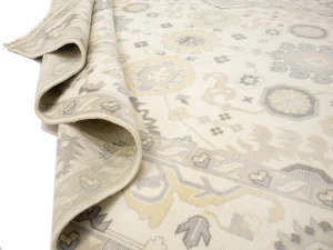 Muted Cream Floral 10X14 Oushak Chobi Oriental Rug