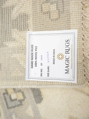 Muted Cream Floral 10X14 Oushak Chobi Oriental Rug
