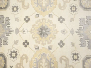 Muted Cream Floral 10X14 Oushak Chobi Oriental Rug