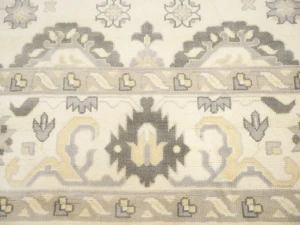 Muted Cream Floral 10X14 Oushak Chobi Oriental Rug