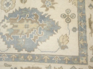 Muted Cream Floral 9X12 Oushak Chobi Oriental Rug