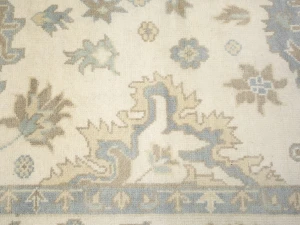 Muted Cream Floral 9X12 Oushak Chobi Oriental Rug