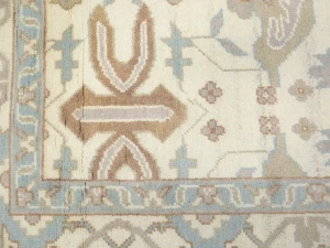 Muted Cream Floral Transitional 9X12 Oushak Oriental Rug