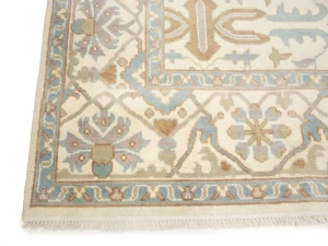 Muted Cream Floral Transitional 9X12 Oushak Oriental Rug