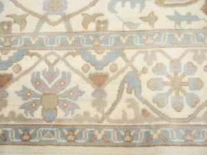 Muted Cream Floral Transitional 9X12 Oushak Oriental Rug