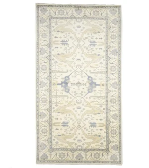 Muted Cream Floral Transitional 8X15 Oushak Oriental Rug