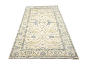 Muted Cream Floral Transitional 8X15 Oushak Oriental Rug