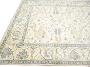 Muted Cream Floral Transitional 8X15 Oushak Oriental Rug