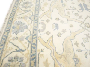 Muted Cream Floral Transitional 8X15 Oushak Oriental Rug