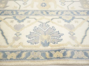 Muted Cream Floral Transitional 8X15 Oushak Oriental Rug
