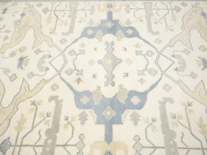 Muted Cream Floral Transitional 8X15 Oushak Oriental Rug