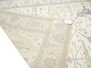 Muted Cream Floral Transitional 8X15 Oushak Oriental Rug