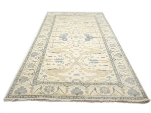 Muted Cream Floral Transitional 8X15 Oushak Oriental Rug