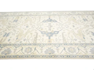 Muted Cream Floral Transitional 8X15 Oushak Oriental Rug