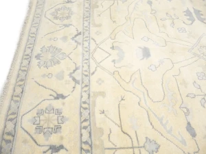 Muted Beige Floral Transitional 9X18 Oushak Oriental Rug