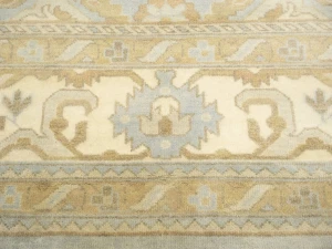 Muted Gray Floral 10X14 Oushak Chobi Oriental Rug