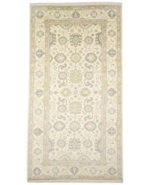 Muted Cream Floral Transitional 8X16 Oushak Oriental Rug