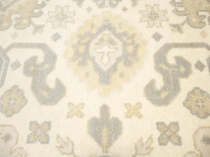 Muted Cream Floral Transitional 8X16 Oushak Oriental Rug