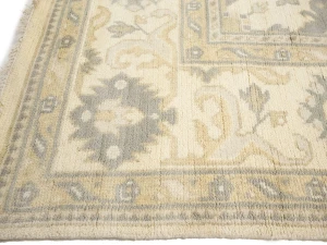Muted Cream Floral Transitional 8X16 Oushak Oriental Rug