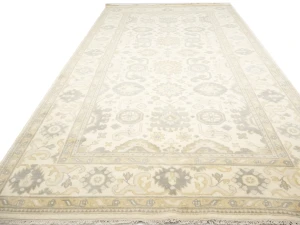 Muted Cream Floral Transitional 8X16 Oushak Oriental Rug
