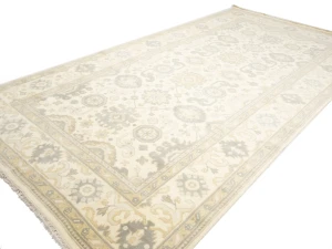 Muted Cream Floral Transitional 8X16 Oushak Oriental Rug