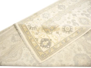 Muted Cream Floral Transitional 8X16 Oushak Oriental Rug