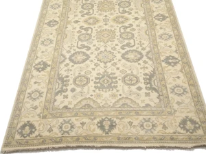 Muted Cream Floral Transitional 8X16 Oushak Oriental Rug