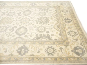 Muted Cream Floral Transitional 8X16 Oushak Oriental Rug