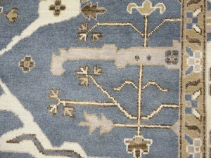 Muted Gray Floral Transitional 10X14 Oushak Oriental Rug