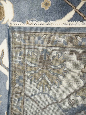 Muted Gray Floral Transitional 10X14 Oushak Oriental Rug