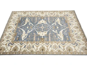 Muted Gray Floral Transitional 10X14 Oushak Oriental Rug