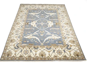 Muted Gray Floral Transitional 10X14 Oushak Oriental Rug