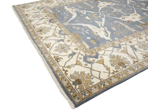 Muted Gray Floral Transitional 10X14 Oushak Oriental Rug