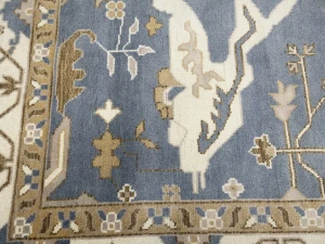 Muted Gray Floral Transitional 10X14 Oushak Oriental Rug