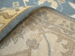 Muted Blue-gray Floral Transitional 12X15 Oushak Oriental Rug