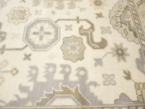 Muted Cream Floral Transitional 10X20 Oushak Oriental Rug