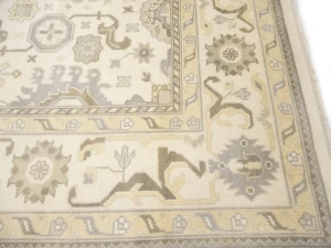 Muted Cream Floral Transitional 10X20 Oushak Oriental Rug