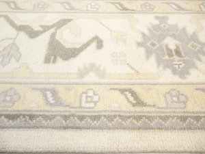 Muted Cream Floral Transitional 10X20 Oushak Oriental Rug
