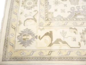 Muted Cream Floral Transitional 10X20 Oushak Oriental Rug