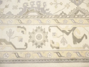 Muted Cream Floral Transitional 10X20 Oushak Oriental Rug
