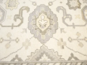 Muted Cream Floral Transitional 10X20 Oushak Oriental Rug