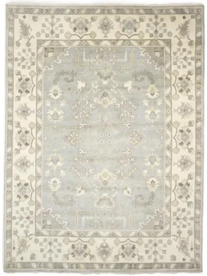Muted Floral Colorfast 9X12 Oushak Chobi Oriental Rug