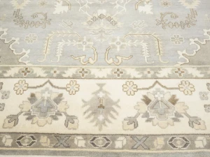 Muted Floral Colorfast 9X12 Oushak Chobi Oriental Rug