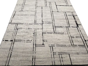 Cream Geometric 8X11 Modern Oriental Rug