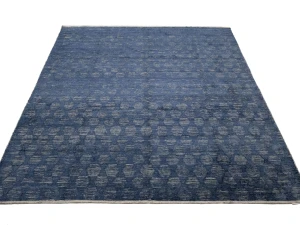 Dark Navy Geometric 8X10 Modern Oriental Rug
