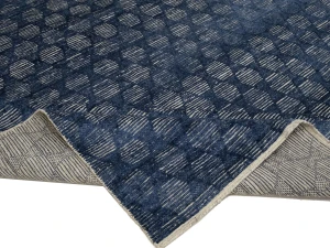 Dark Navy Geometric 8X10 Modern Oriental Rug