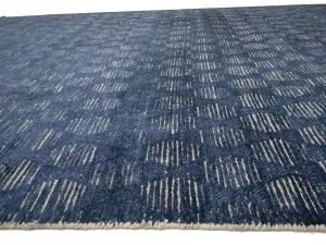 Dark Navy Geometric 8X10 Modern Oriental Rug